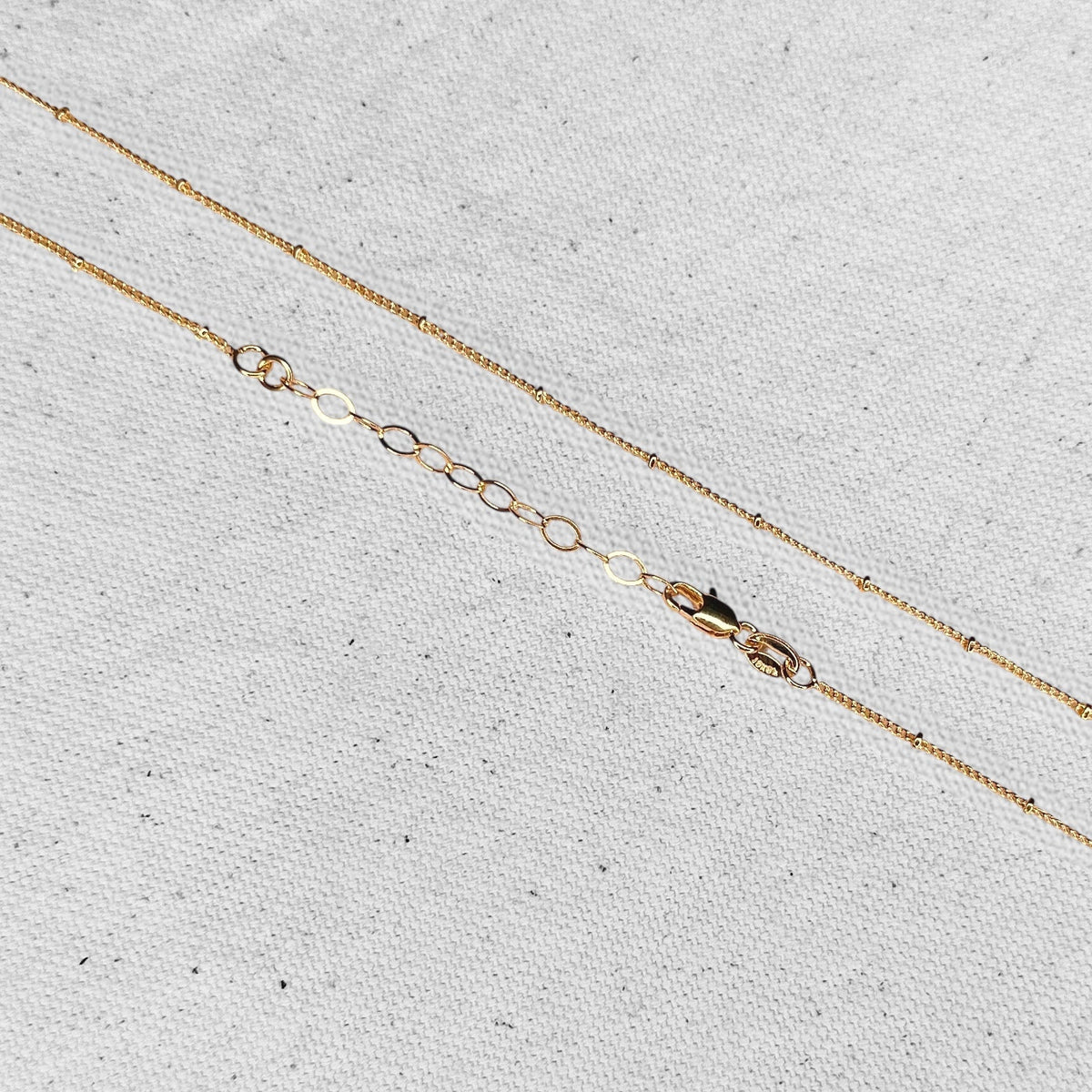 Satellite Link Chain 1mm Necklace in 18K gold-filled, view 8