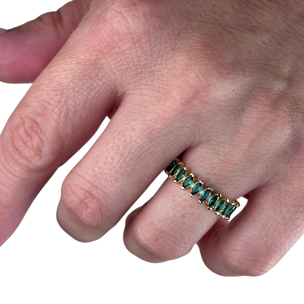 Marquise CZ Eternity Band Ring in 18K gold-filled, view 15