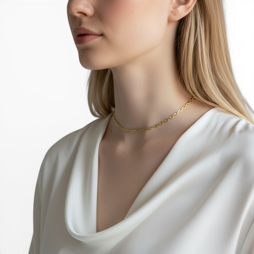 Lace Chain Choker 18K Gold Filled Necklace
