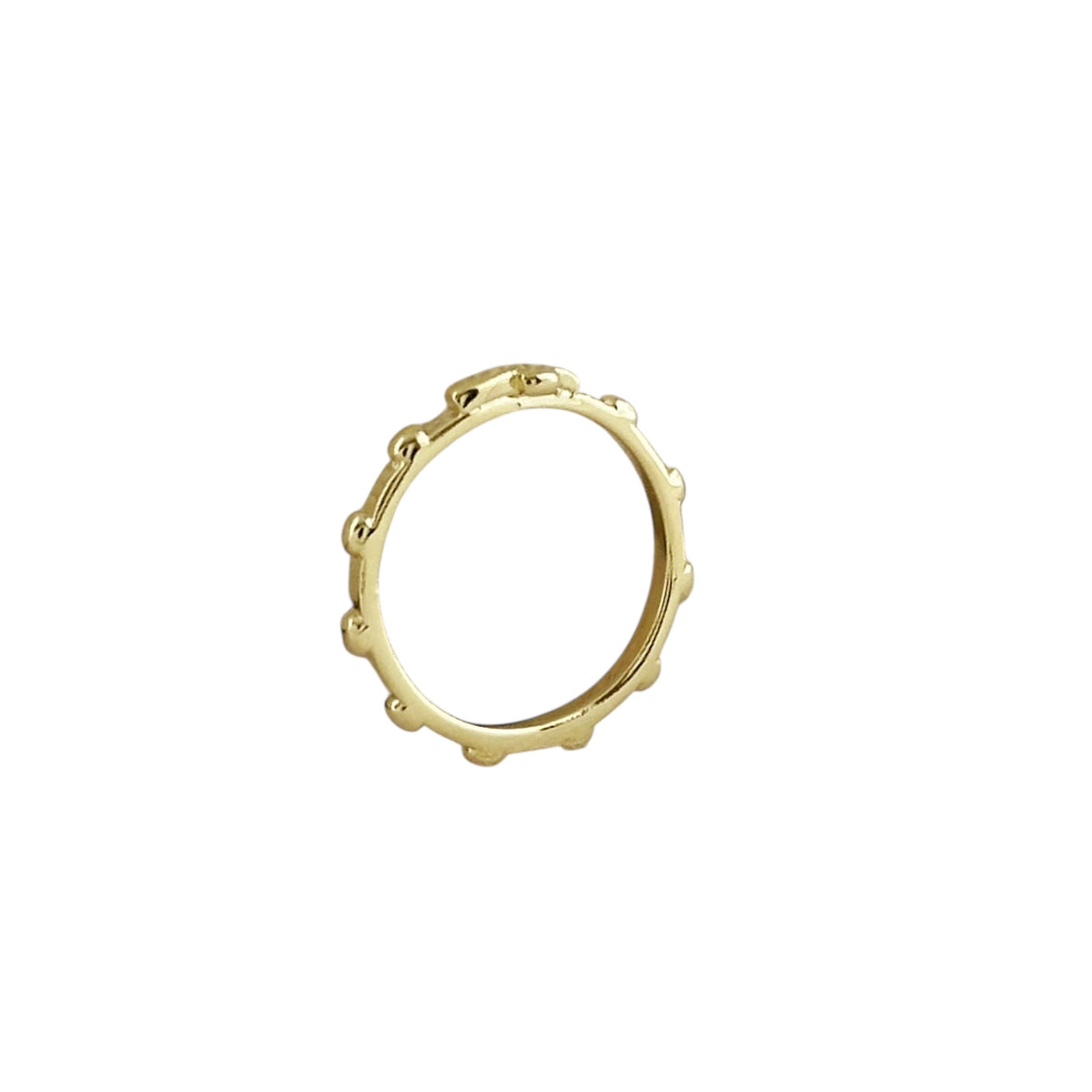Prayer Beaded Band Ring in 18K gold-filled, view 3