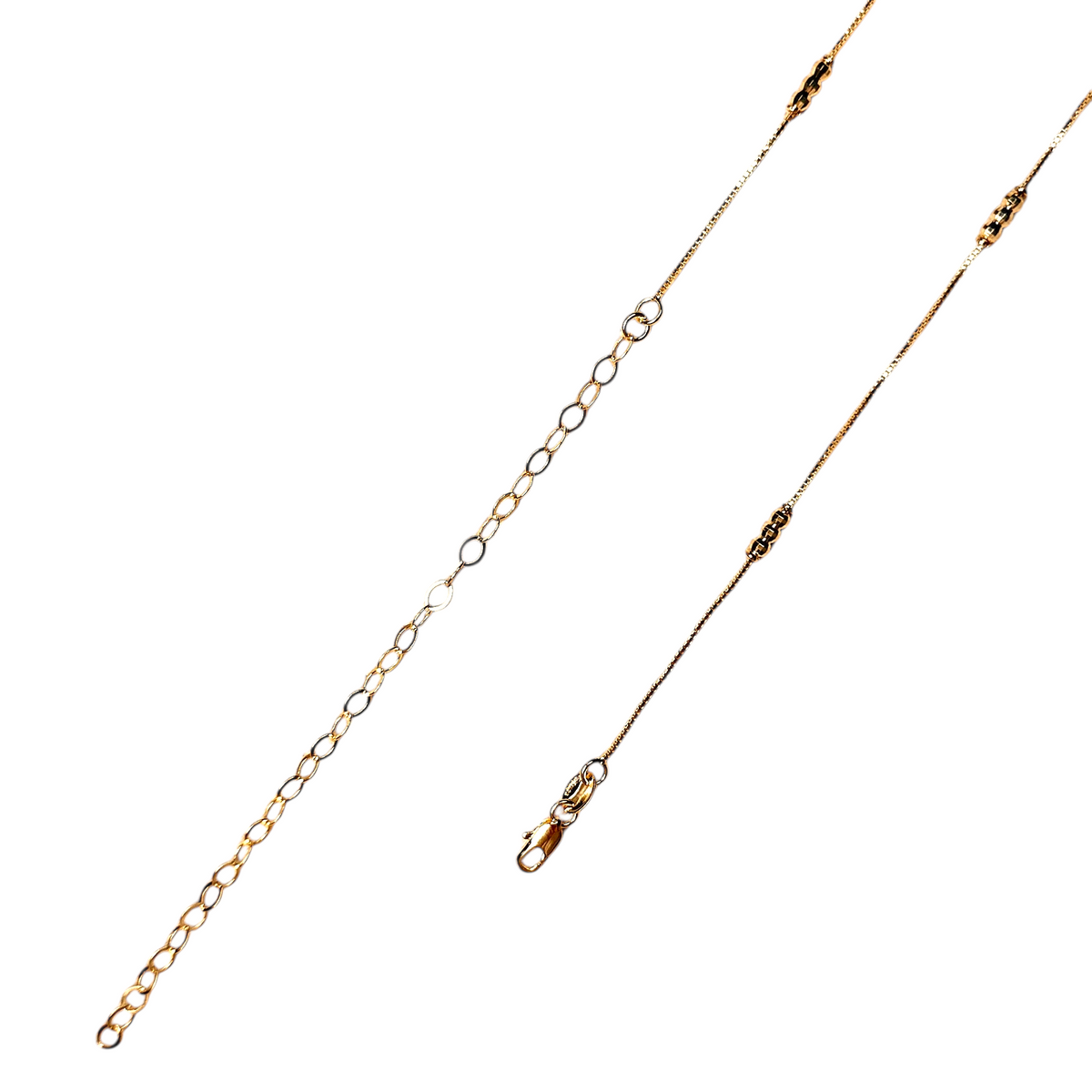 Beaded Station Belly Chain Body Jewelry in 18K gold-filled, view 3