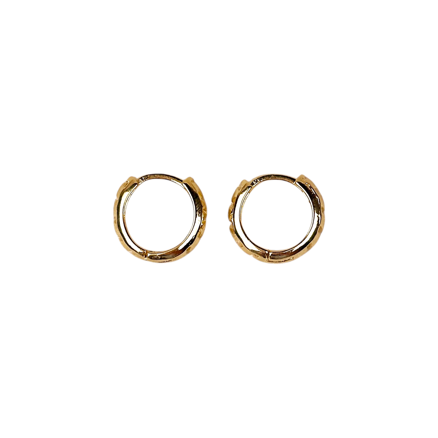 Ribbon Huggie 14mm 18K Gold Filled Hoop Earrings