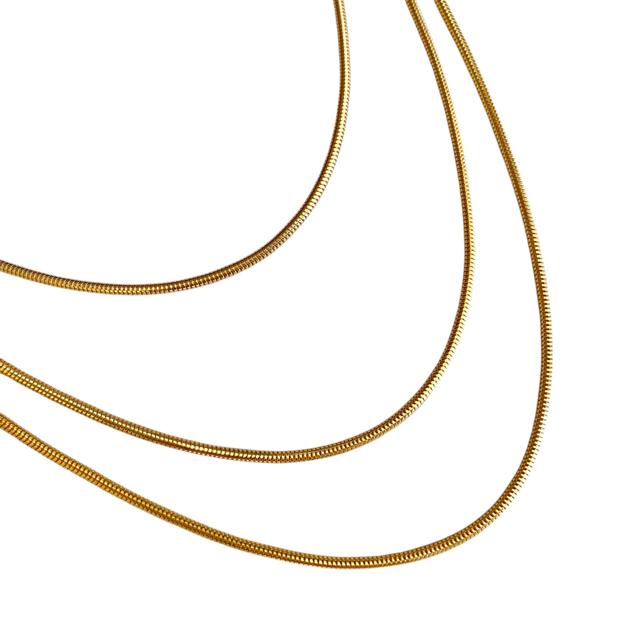 Rounded Snake Chain 1.9mm Necklace in 18K gold-filled, view 2