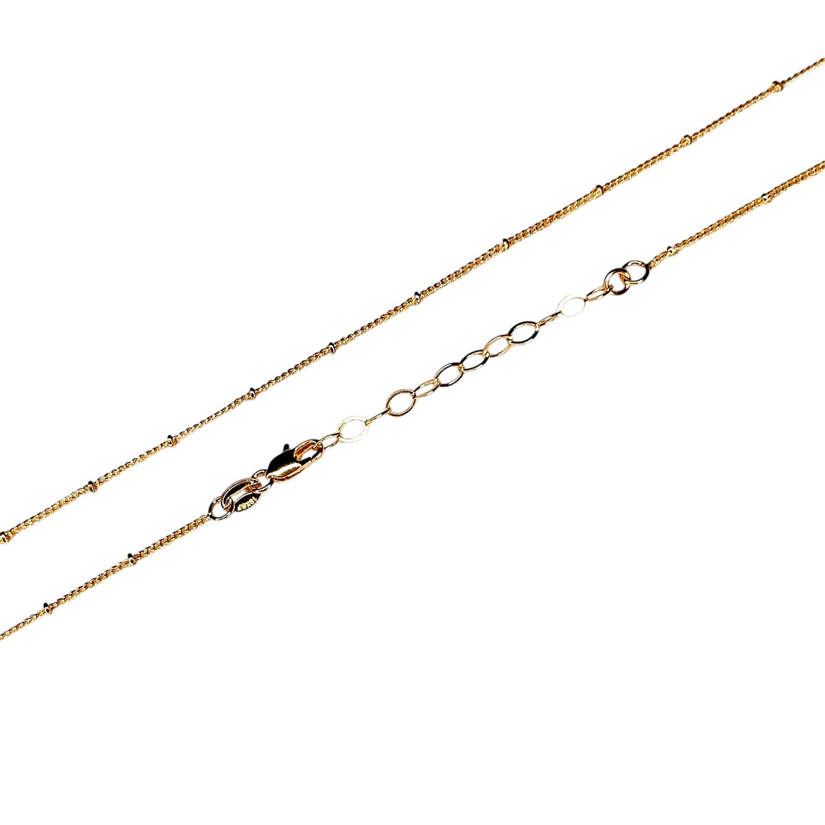 Satellite Link Chain 1mm Necklace in 18K gold-filled, view 7