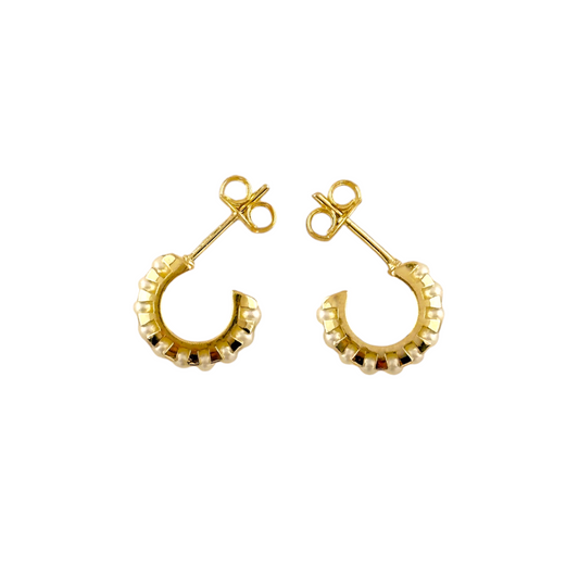 Pearl-Lined Open Hoop 18k Gold Filled Earrings