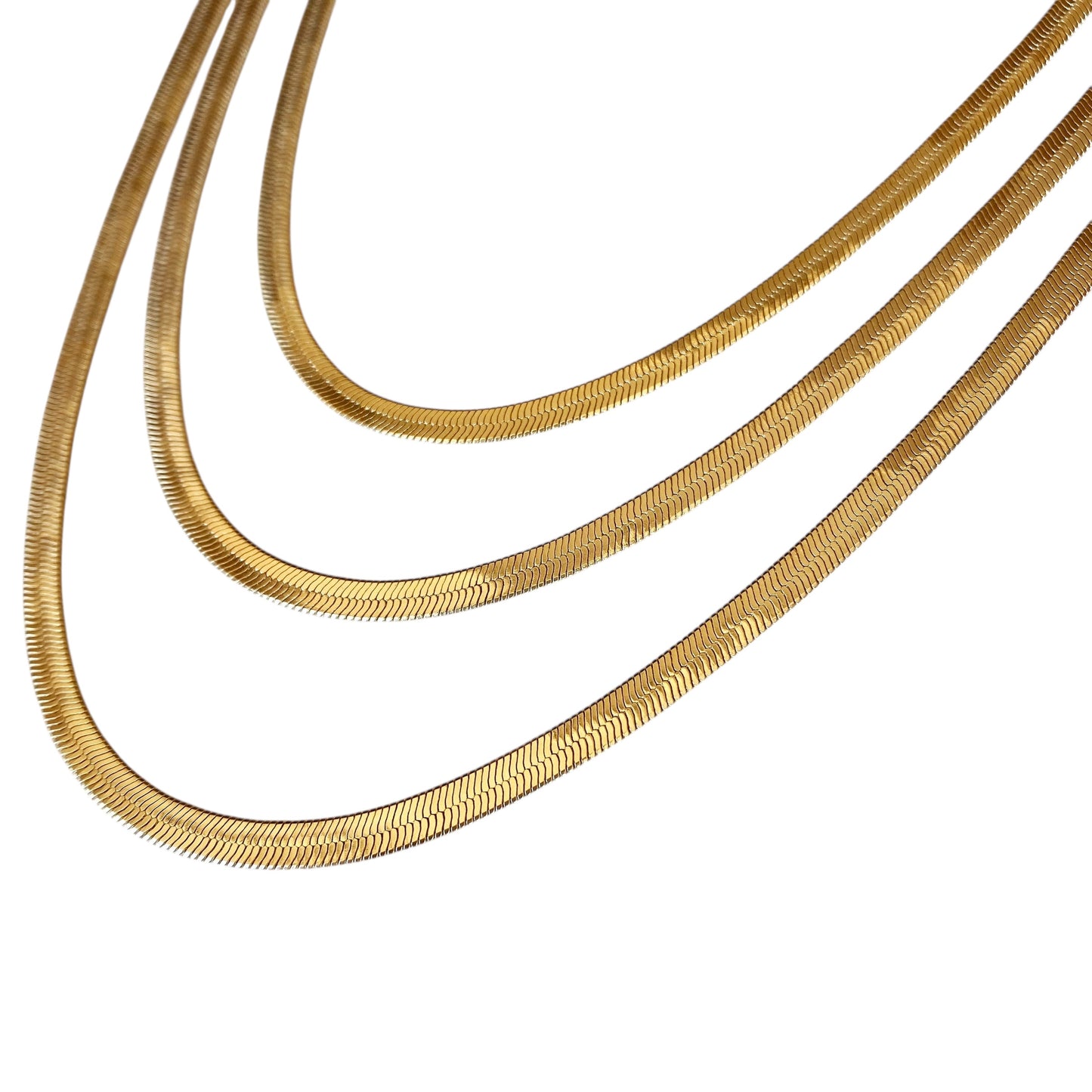 4mm Herringbone Chain 18k Gold Filled Necklace
