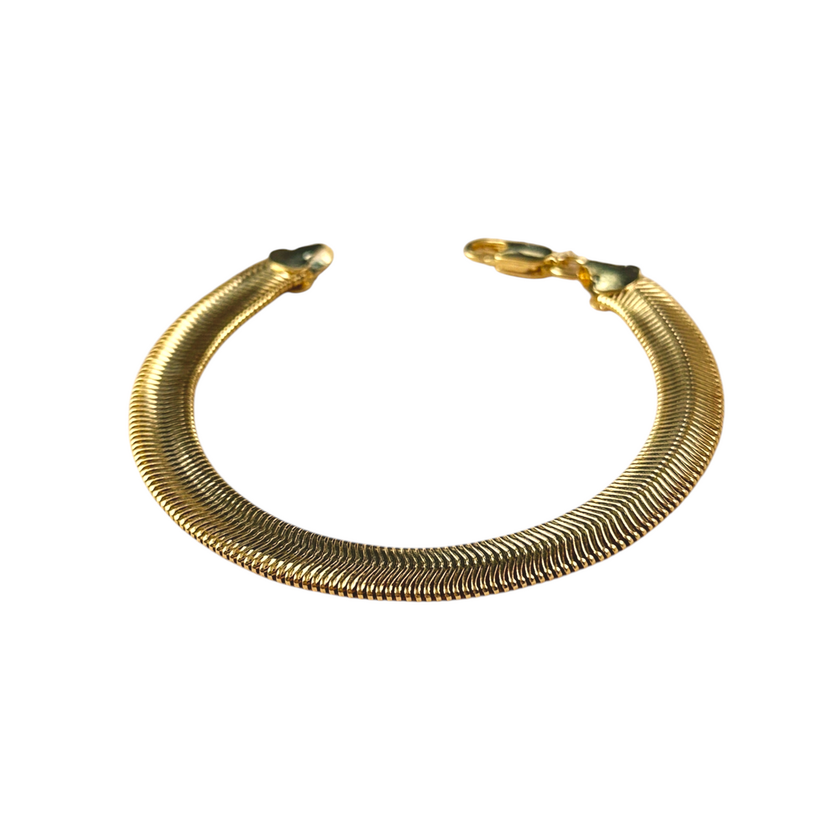 Snake Chain 8mm Bracelet in 18K gold-filled, view 2