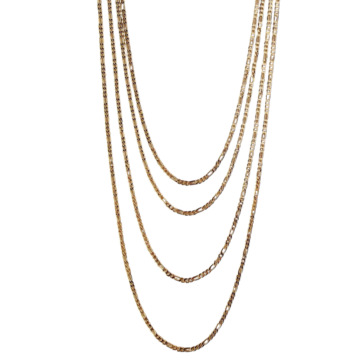 Figaro Chain 2.5mm Necklace in 18K gold-filled, view 2