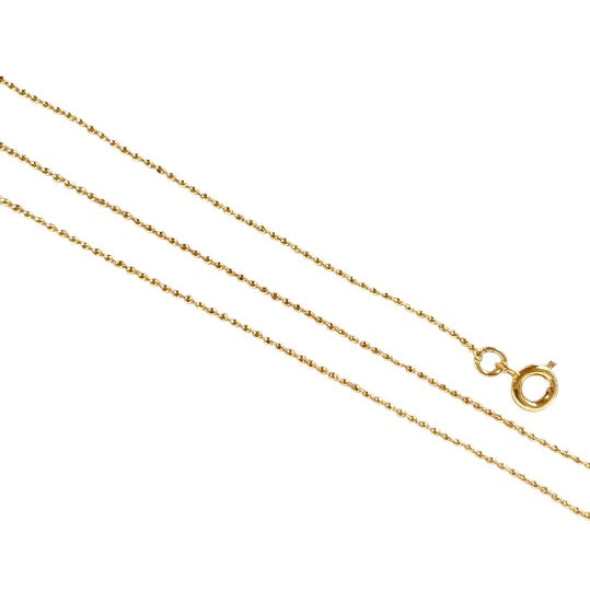 Diamond Cut Ball Chain 1mm Necklace in 18K gold-filled, view 3