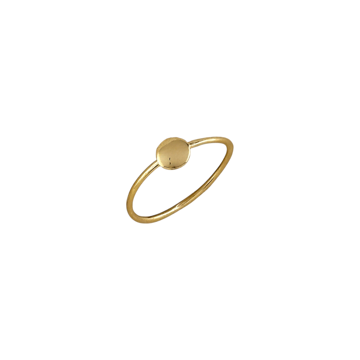 Flat Disc Signet Ring in 18K gold-filled