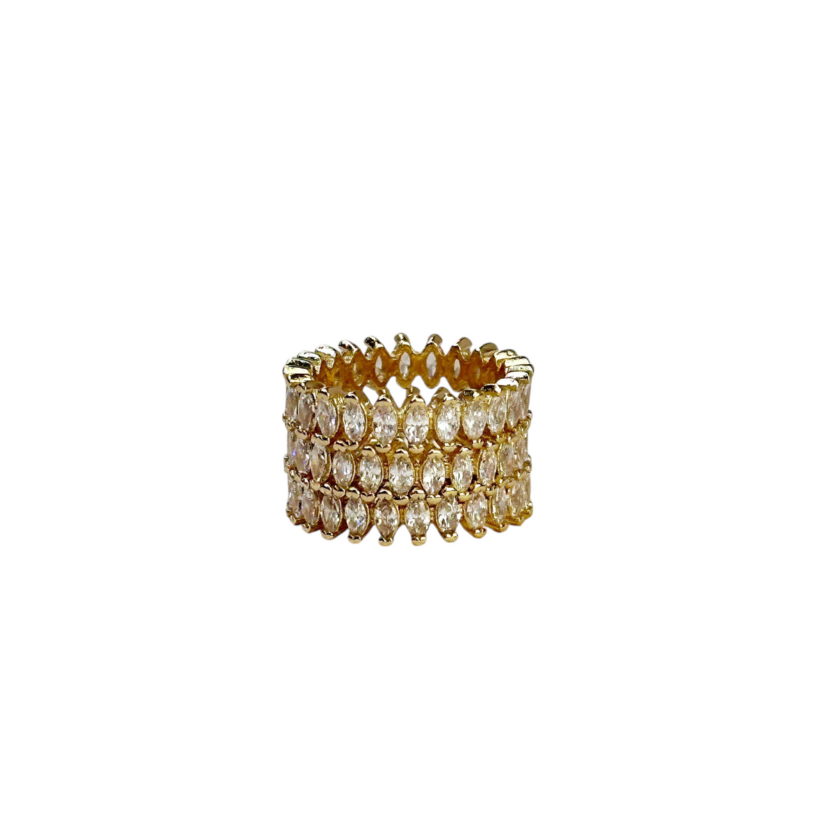 Marquise CZ Eternity Band Ring in 18K gold-filled, view 4