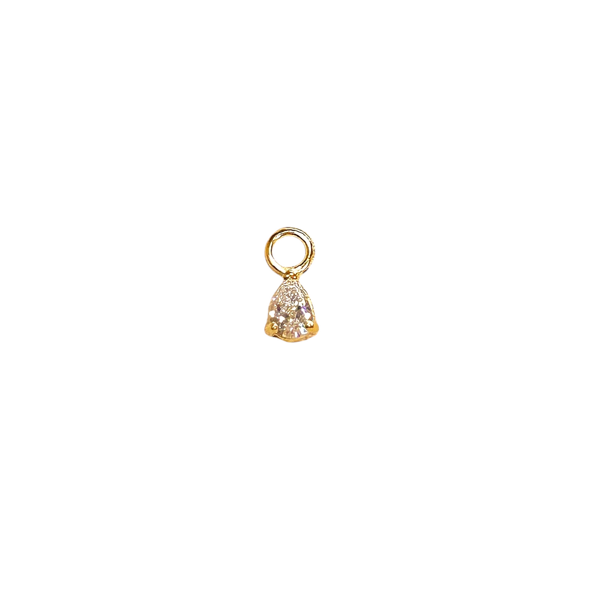 Petite Teardrop CZ Charm in 18K gold-filled, Clear