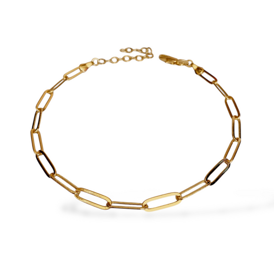 4.5mm Classic Paperclip Link Chain 18k Gold Filled Anklet