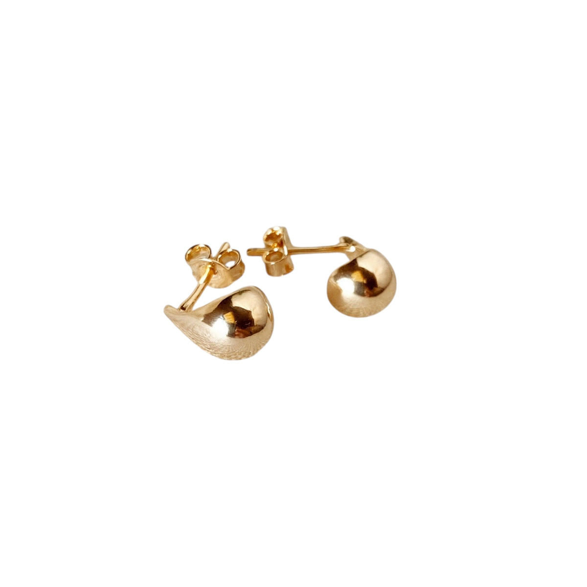 Teardrop 10mm Stud Earrings in 18K gold-filled, view 2