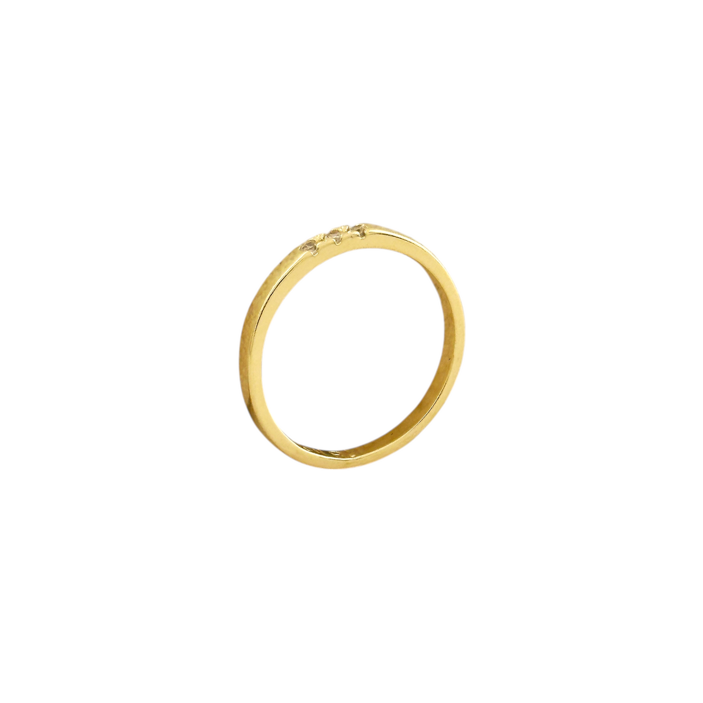 Three Stone CZ Band 18k Gold Filled Ring