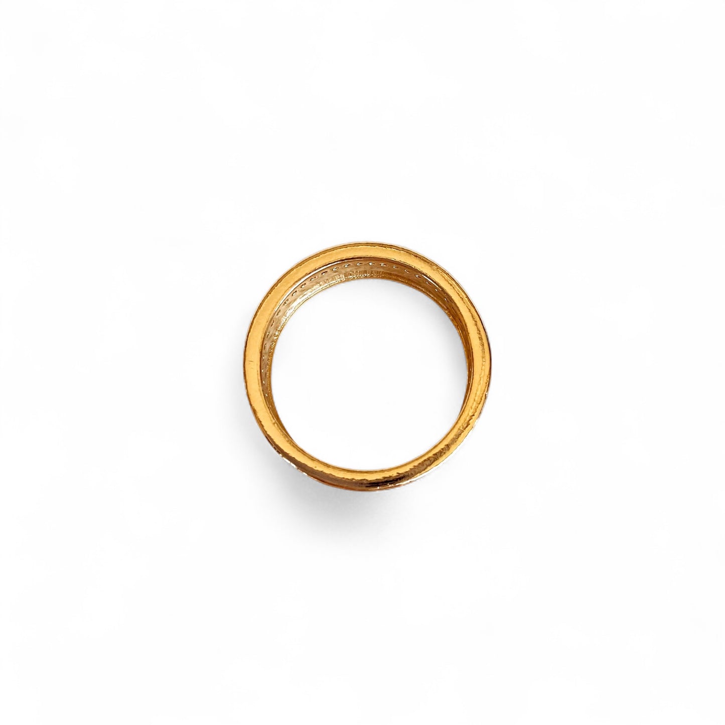 Greek Key CZ 5mm 18K Gold Filled Band Ring