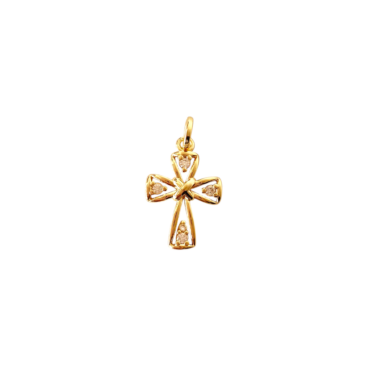 Cross CZ 25mm Pendant in 18K gold-filled