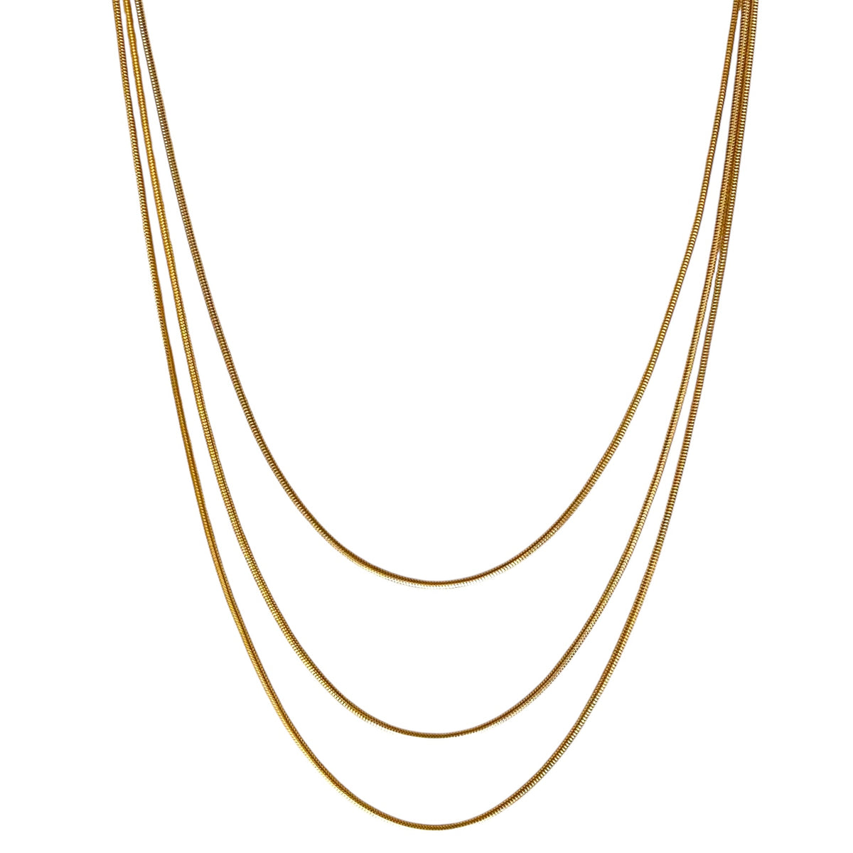 Rounded Snake Chain 1.9mm Necklace in 18K gold-filled