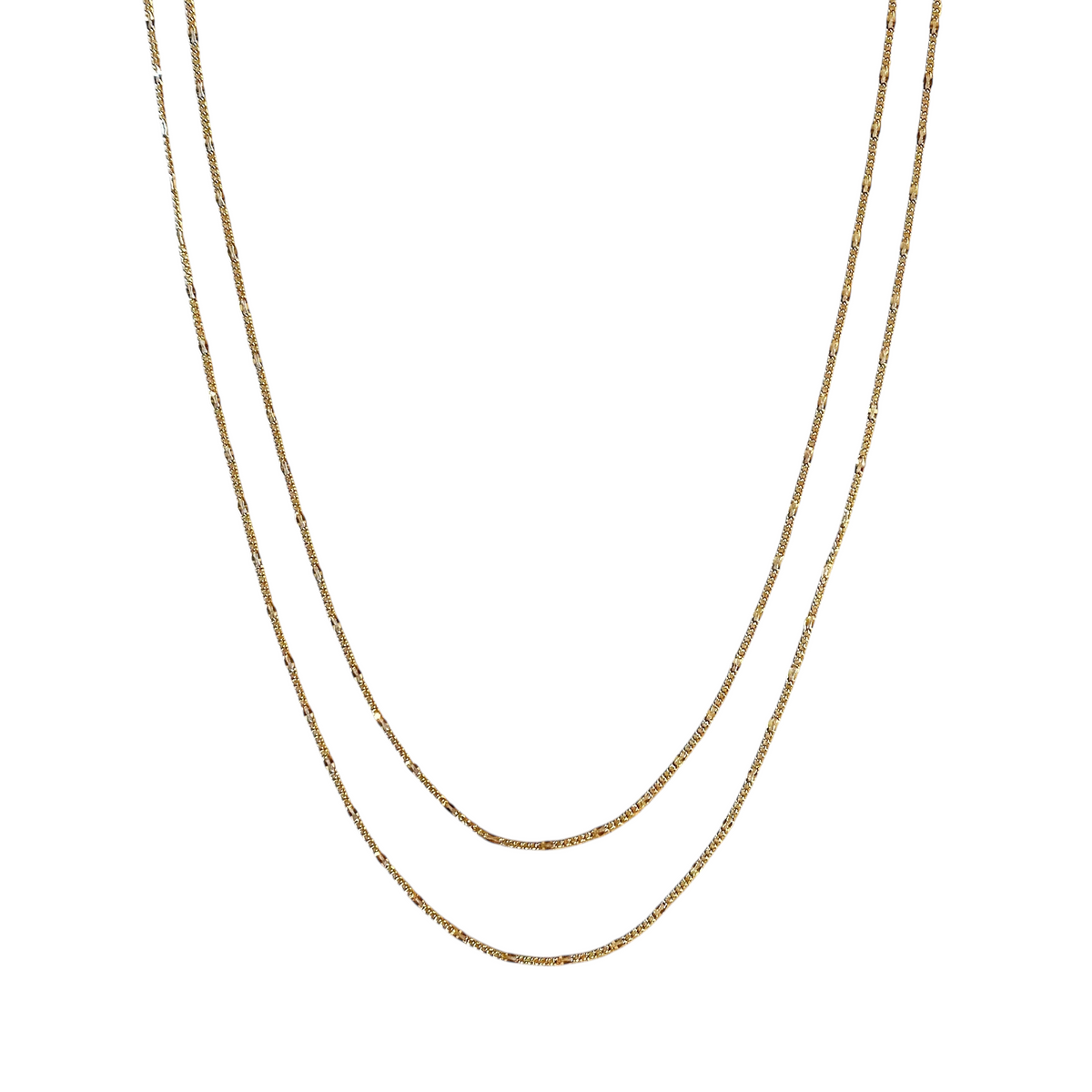 Figaro Battuta Chain Necklace in 18K gold-filled