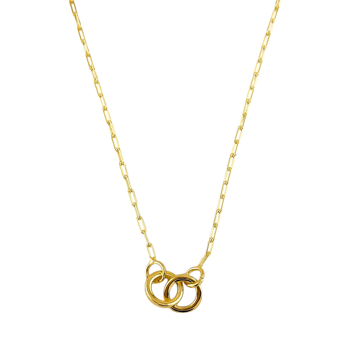 Interlocking Circles Necklace in 18K gold-filled