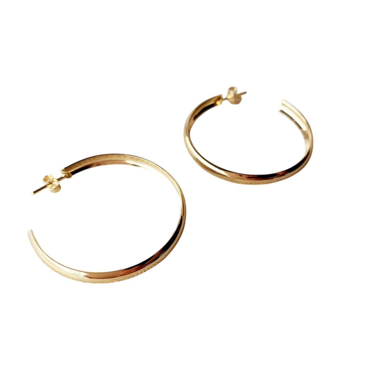 Open Hoop 40mm Earrings in 18K gold-filled, view 2