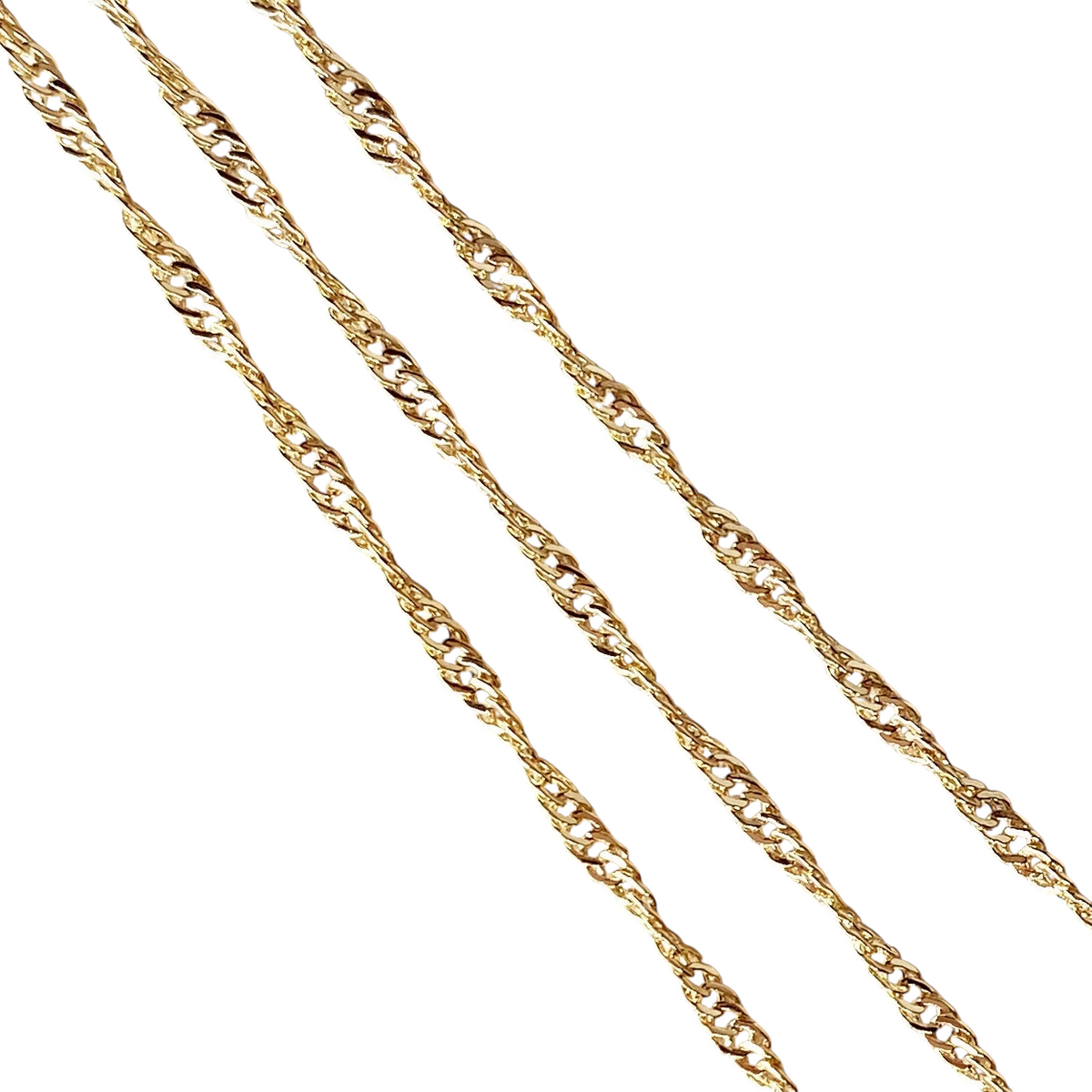 Singapore Chain 1.7mm Necklace in 18K gold-filled, view 3