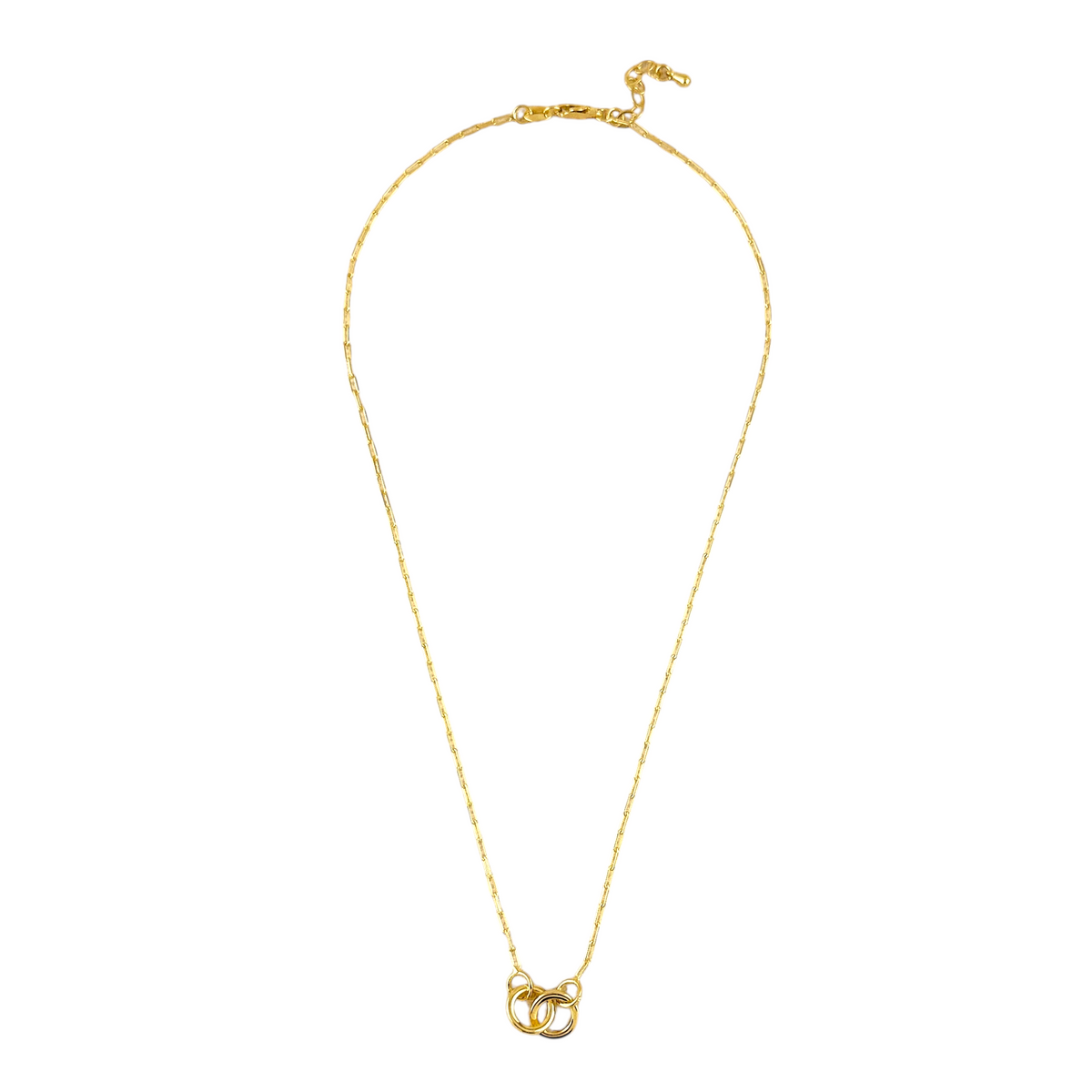 Interlocking Circles Necklace in 18K gold-filled, view 10