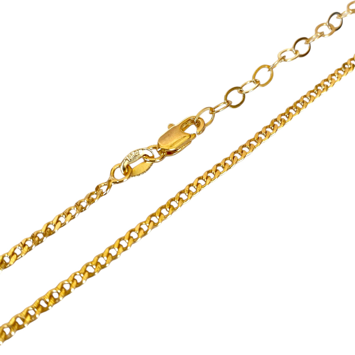 Cuban Link Chain 2mm Anklet in 18K gold-filled, view 3