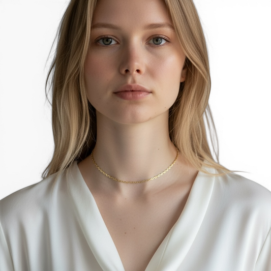 Lace Chain Choker 18K Gold Filled Necklace