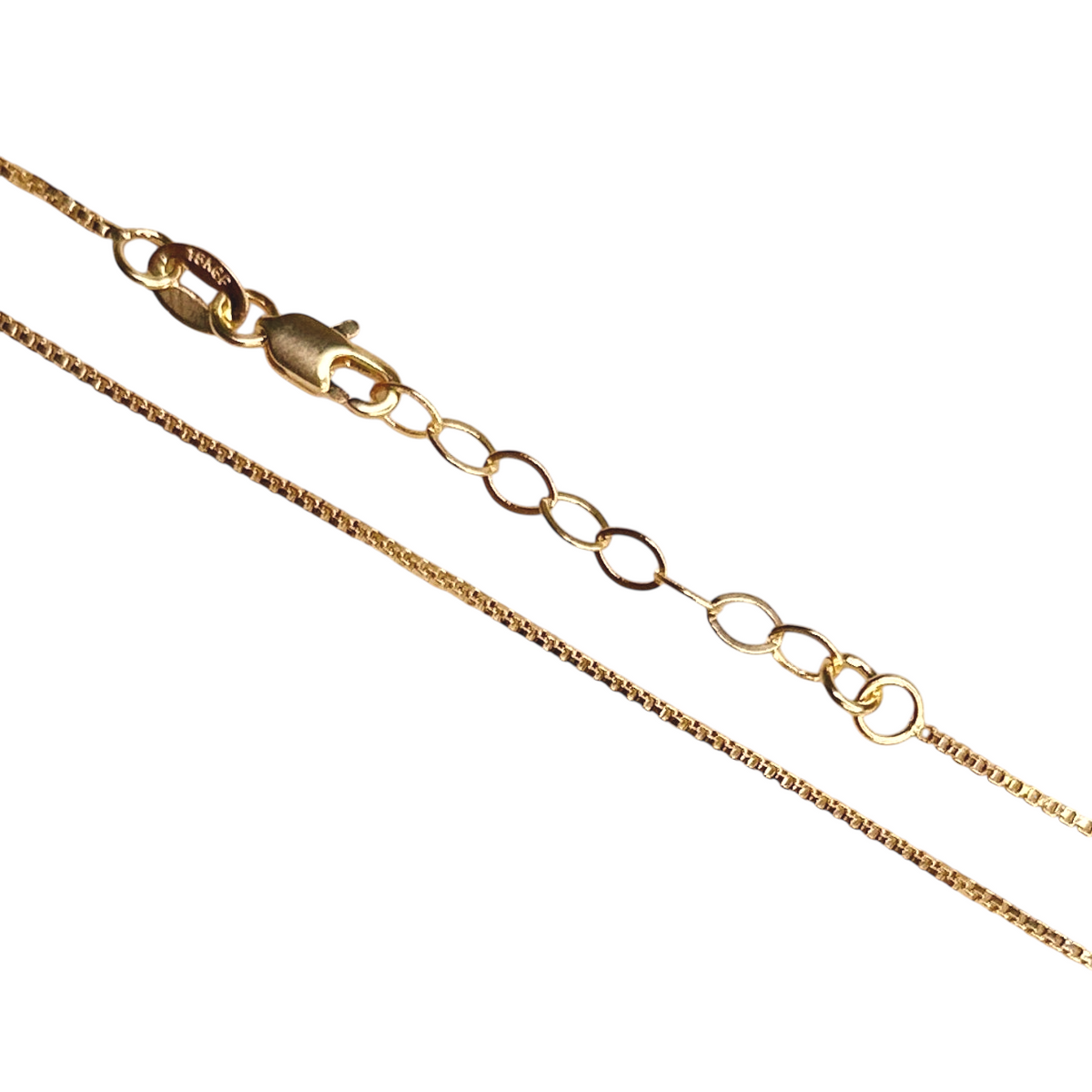 Box Chain 1mm Bracelet in 18K gold-filled, view 3