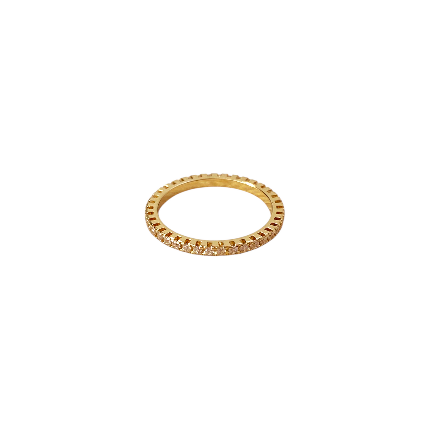 Micro CZ Eternity Band 18k Gold Filled Ring