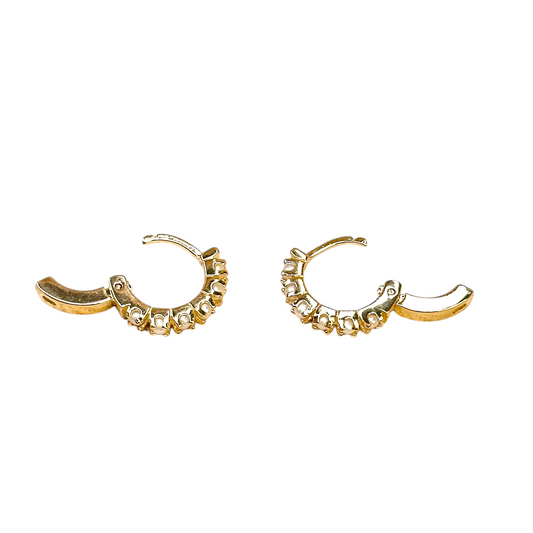18mm Freshwater Pearl Huggie Hoop 18k Gold Filled Earrings