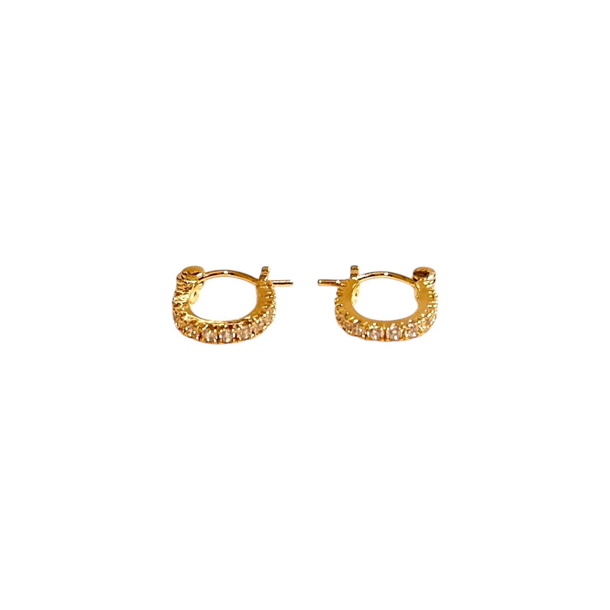 Petite CZ Hoop 12mm Earrings in 18K gold-filled, view 2