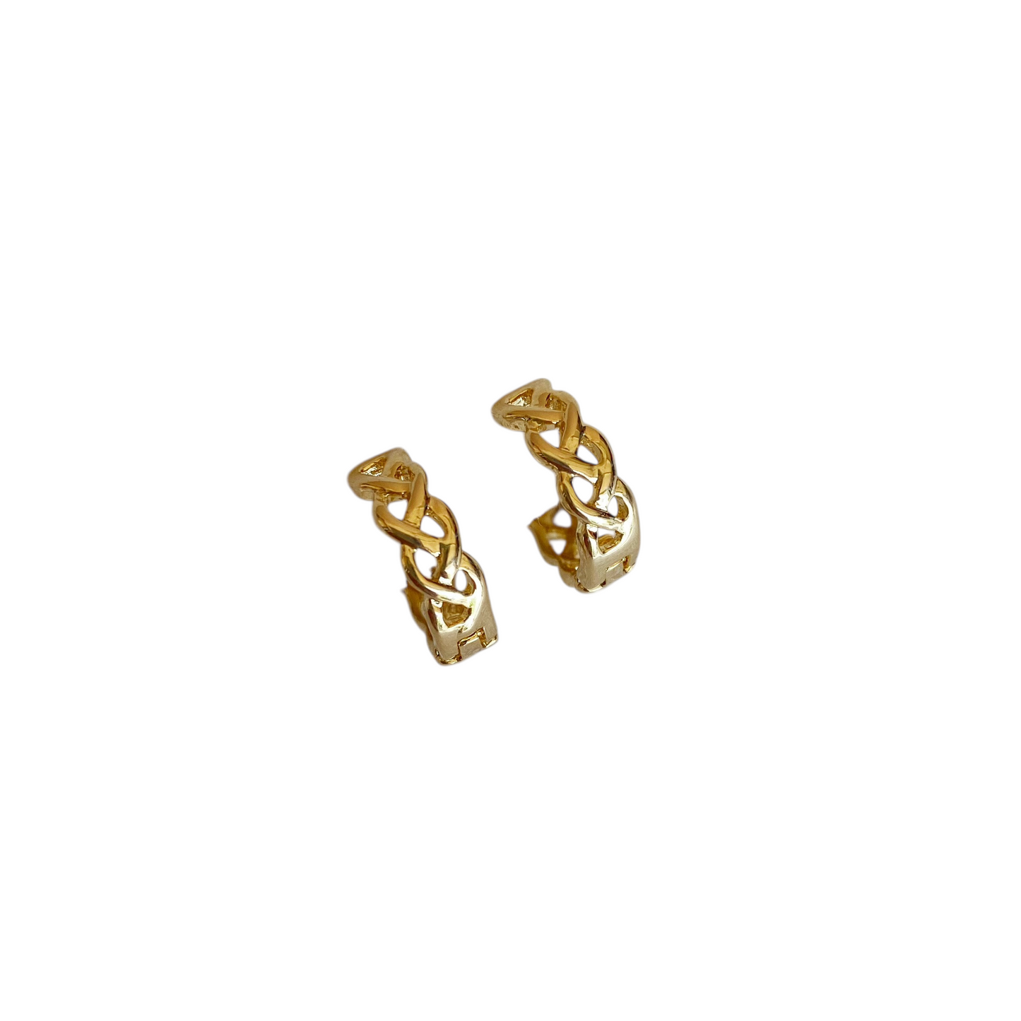 10mm Braided Huggie 18K Gold Filled Hoop Earrings