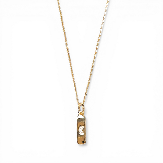 Crescent Moon Cutout CZ 15mm 18K Gold Filled Charm