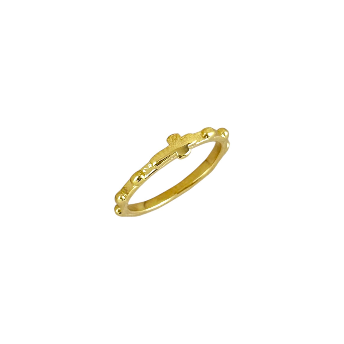 Prayer Beaded Band Ring in 18K gold-filled