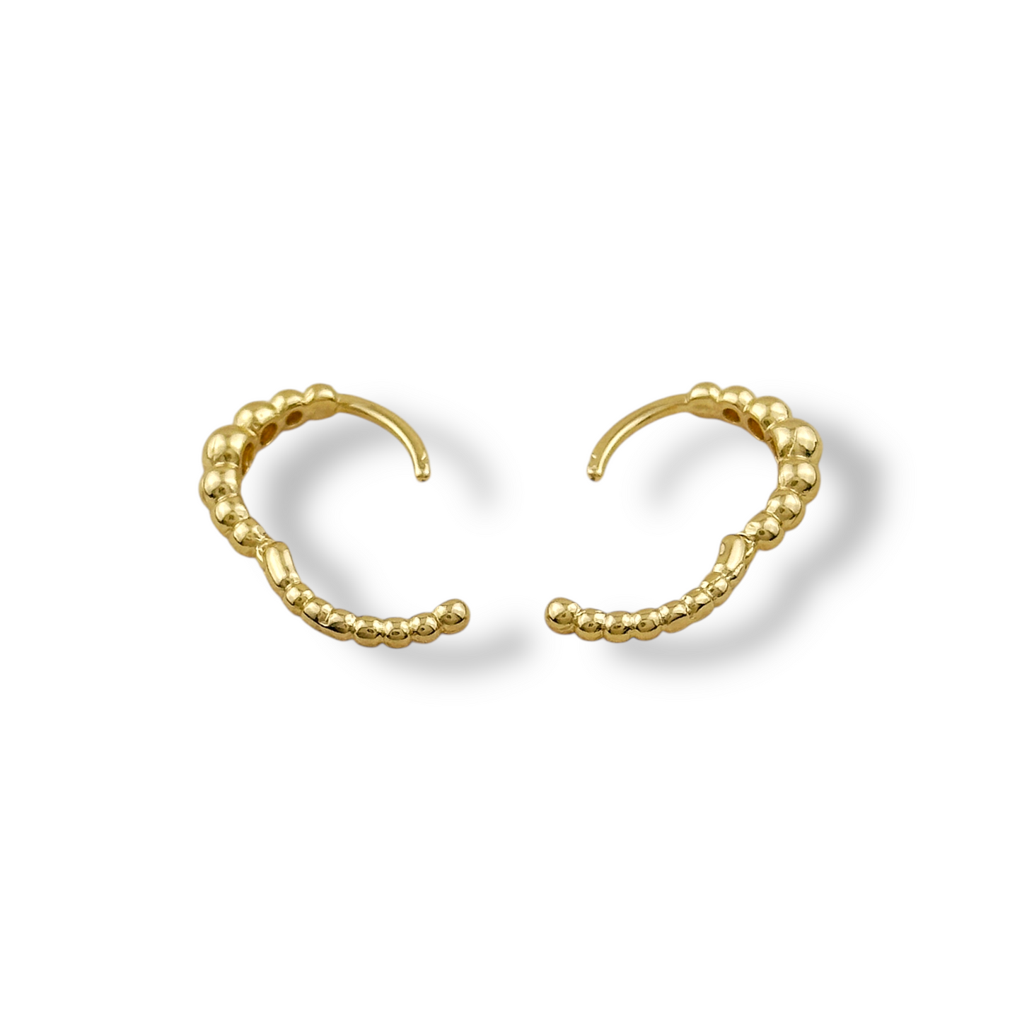 15mm Textured Ball Huggie Hoop 18k Gold Filled Earrings