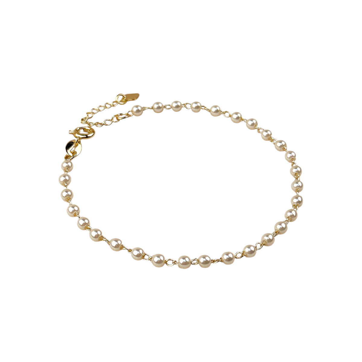 Pearl 3mm Bracelet in 18K gold-filled, view 2