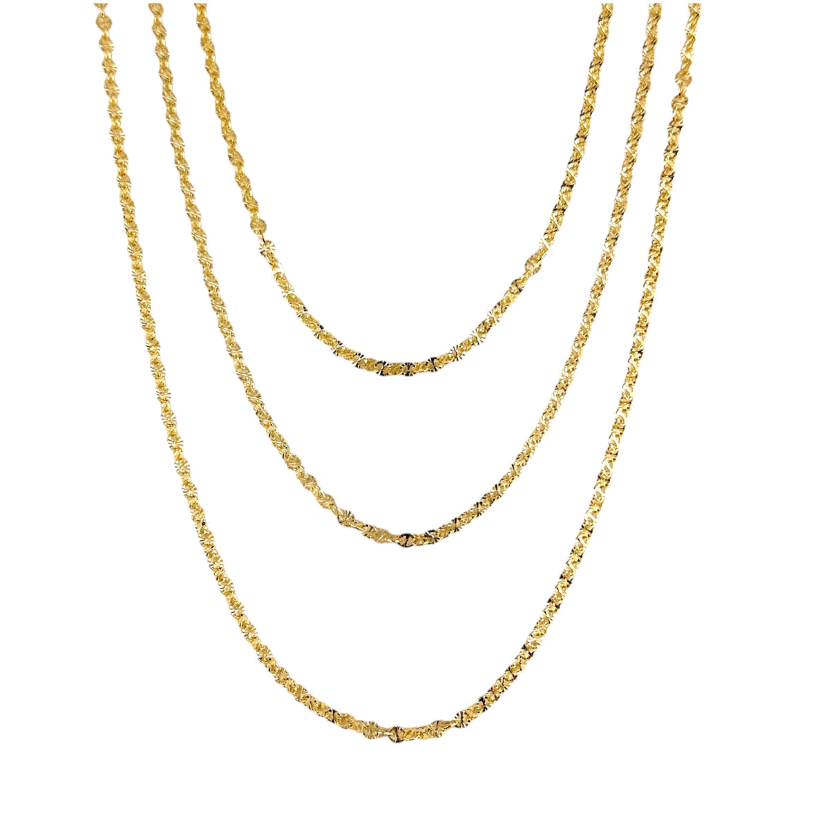 Diamond Cut Mirror Chain Necklace in 18K gold-filled