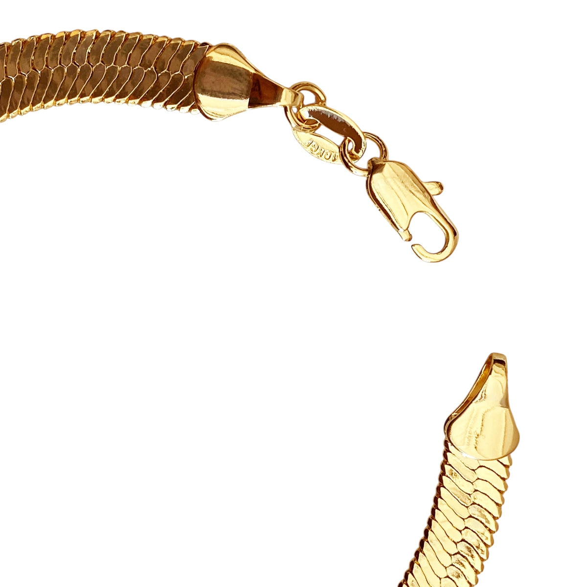 Herringbone Chain 6mm Bracelet in 18K gold-filled, view 4