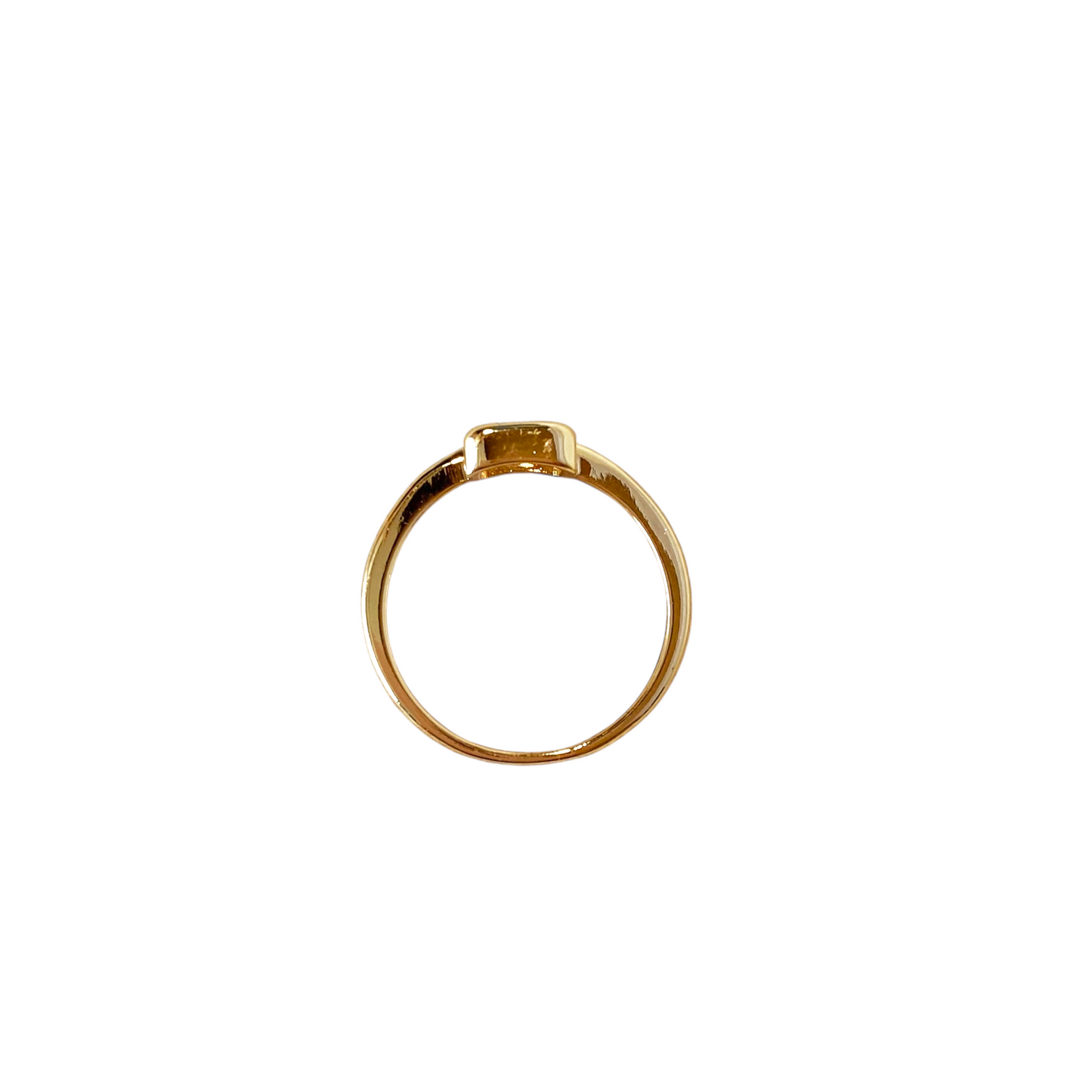 CZ Rectangle Solitaire 18k Gold Filled Ring