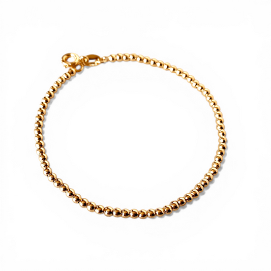 2.5mm Beaded Chain 18K Gold Filled Bracelet