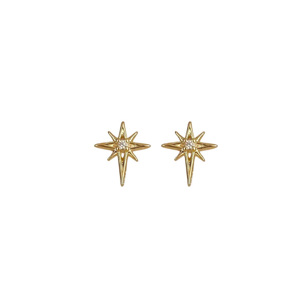 Starburst CZ 10mm Stud Earrings in 18K gold-filled