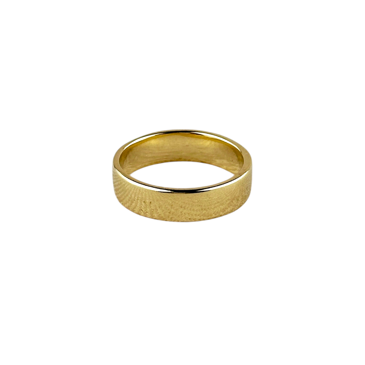 Polished Flat Band 5mm Ring in 18K gold-filled, view 2