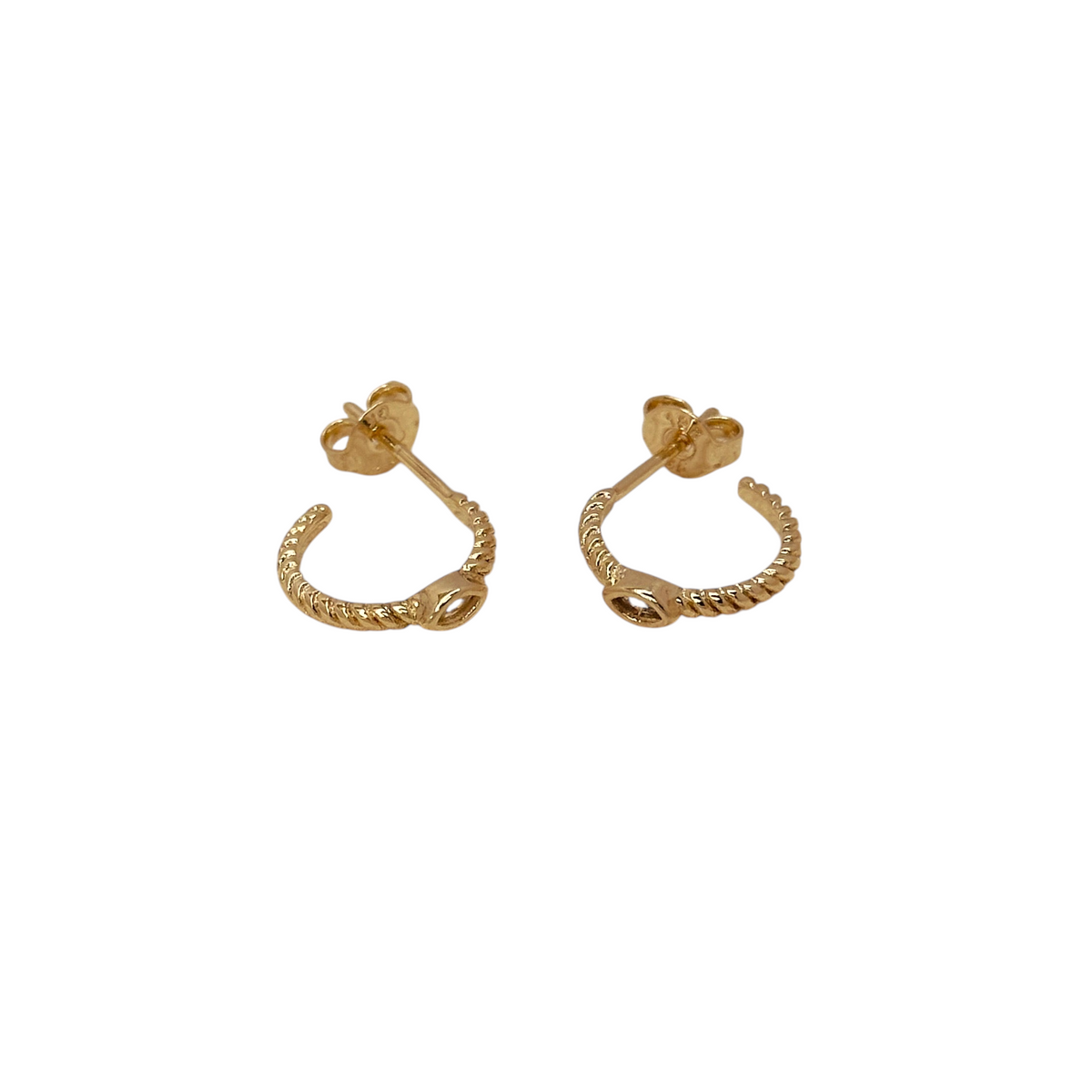 Twisted Marquise CZ Open Hoop 12mm Earrings in 18K gold-filled