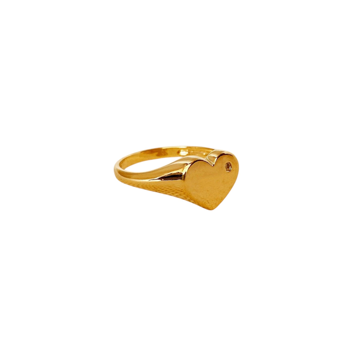Heart Plate CZ Accent Ring in 18K gold-filled, view 2