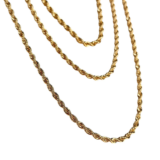 4mm Rope Chain 18k Gold Filled Necklace