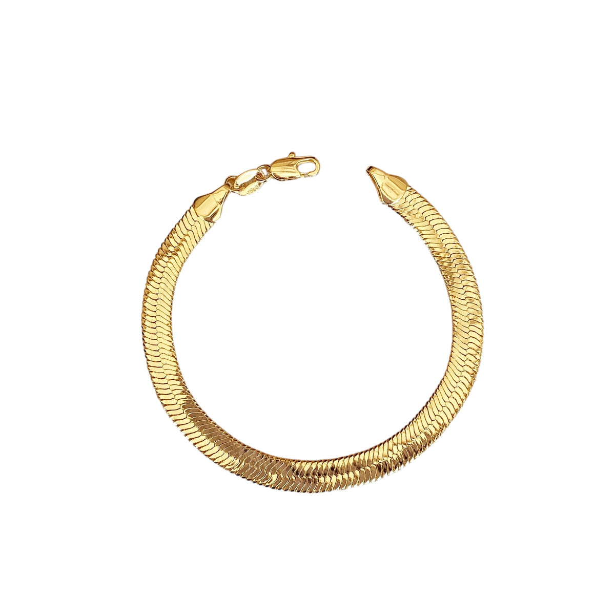 Herringbone Chain 6mm Bracelet in 18K gold-filled
