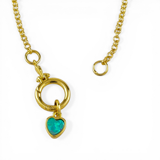 Heart Opal 13mm 18K Gold Filled Charm