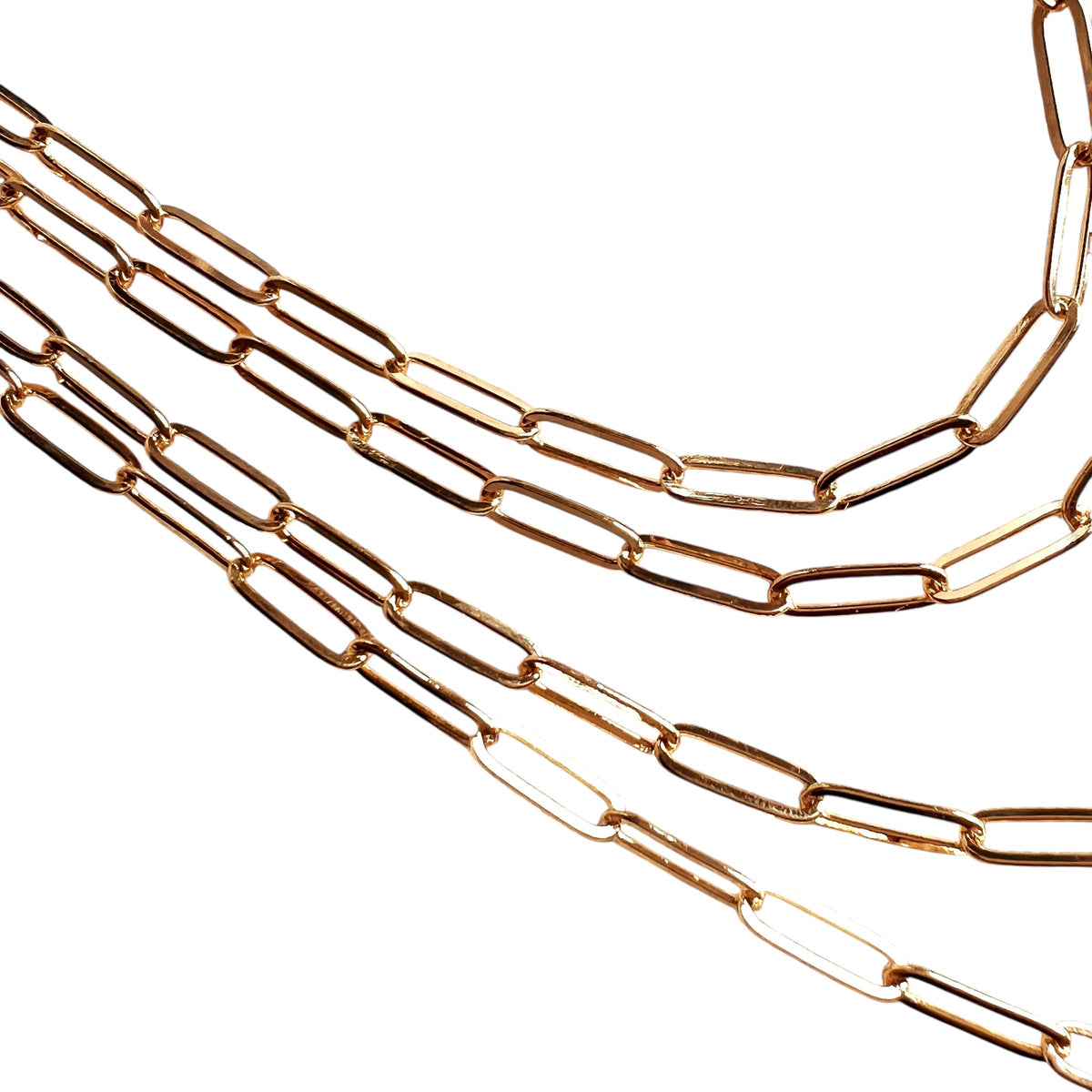 Classic Paperclip Link Chain 4.5mm Necklace in 18K gold-filled, view 3